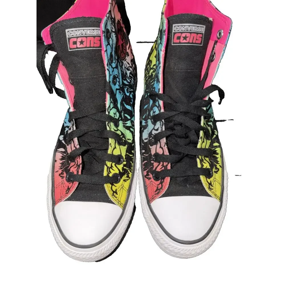 Converse CONS Skull Tie Dye High Top Sneakers Men 9 Women 11 - Picture 3 of 7